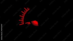 HUD Radial Patterns Speedometer Audio Reactive S Red Animation Loop