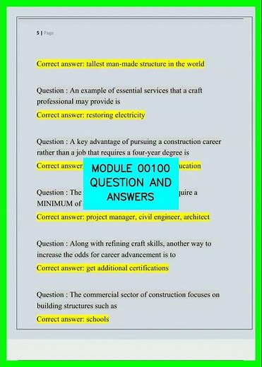MODULE 00100 QUESTION AND ANSWERS video