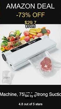 Powerful Food Vacuum Sealer with Strong Suction and Digital Timer Perfect for Home Kitchens