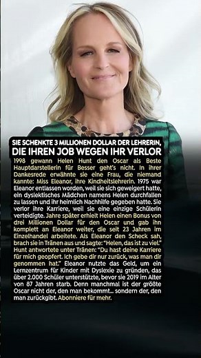 Sie schenkte 3 Millionen Dollar der Lehrerin, die ihren Job wegen ihr verlor