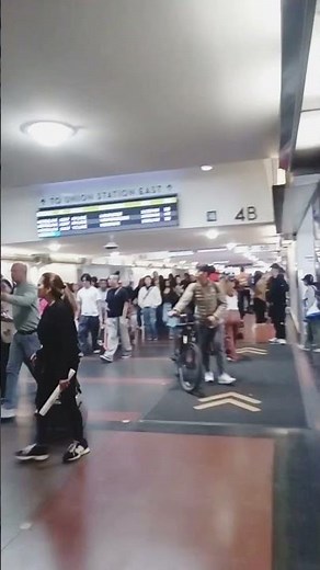 Crowds at LA Union Station: Busy Transit Hub Scene