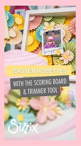 7K views · 91 reactions | You won't believe how many projects Sizzix Designer Pete Hughes is able to make using paper rosettes created on the Award-Winning Scoring Board and Trimmer tool!  Head on over to our latest YouTube video for further instructions and inspiration for plenty of fun Easter projects that will stretch both your budget AND your imagination! #sizzix #eastersunday #easterdecoration #easterdiy #papercraft #eastertable #easterdecorideas | Sizzix | Facebook