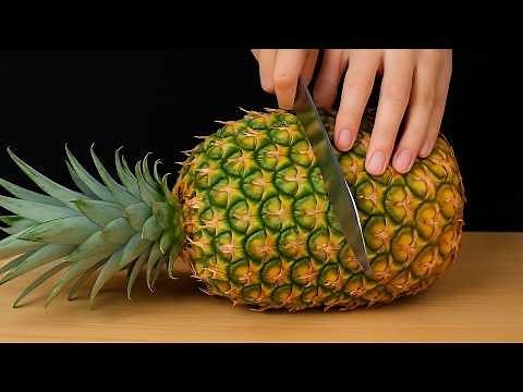 Cut Pineapple Without Removing Eyes Or Peeling. It's Surprisingly Simple!lClever Tricks