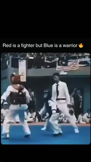 sci || tech || history on Instagram: "Save this for the days you feel outmatched. The red kid had size, power, and momentum. The blue kid? Took every hit. Stayed calm. Waited. Then landed one of the cleanest finishing kicks I’ve ever seen. That’s not just fighting — that’s strategy. That’s mindset. The smaller guy knew he wasn’t going to win with brute force. So he absorbed, endured, and executed when it mattered. And that’s the part most people miss in business too. You don’t need to be the lou