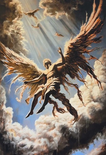Prints of “Icarus Faces Fate” will be available May 28th. Early access available, link in bio