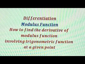 Differentiation of f(x)= |tan 2x| at x=π/3. Derivatives of modulus of trigonometric functions.