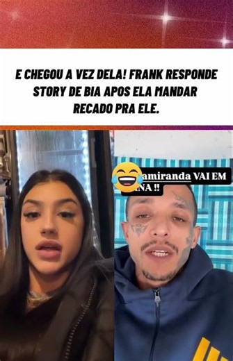 Frank responds to Bia Miranda's story after she sends him a message