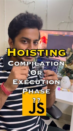 Shubham Rana on Instagram: "📌 Scope & Closures | Chapter 5 | Part 2 - Hoisting fundamentals Does hoisting happen in compilation phase or execution phase, lets understand. You don't know javascript series Inspired by You Don’t Know JavaScript. #javascript #webdevelopment #dsa #coding frontend"
