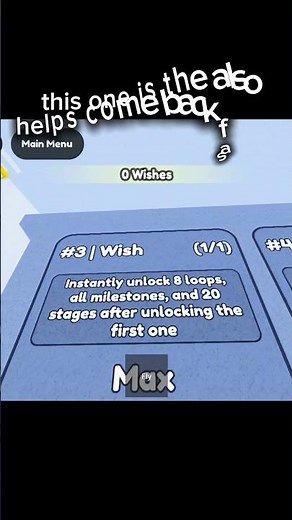 The first Wishes you should get in Untitled Upgrade Tree