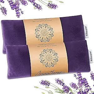 Weighted Eye Mask for Sleep, Yoga, Meditation, Lavender Eye Pillow Heated for Headache, Sinus, Dry Eyes Relief, Moist Heat Mask Purple Relaxation Gifts for Women (Purple)