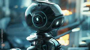 Tiny robot maid scene, Camera slow motion with different angles