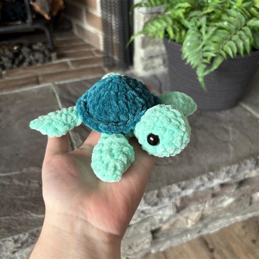 Blue Shell Green Sea Turtle Crochet Plushie Stuffed Animal Plush Handmade Toy Small Gift Stocking Stuffer Baby Present Kids Stuffie Decor - Etsy
