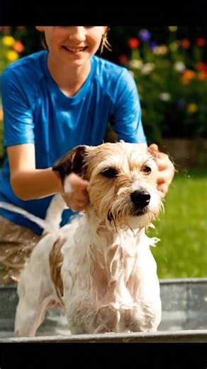 Dirty Dog First Bath#shorts #viral #animal #funny #trending