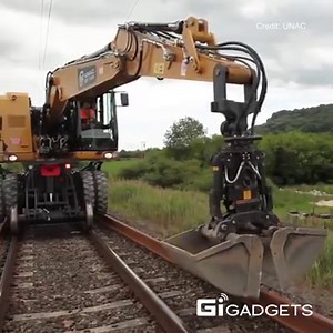 834K views · 3.2K shares | The high-capacity road-rail excavator performs earthwork tasks directly from a railroad track. | GIGadgets | Facebook