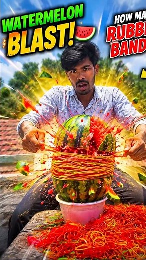 Exploding a Watermelon With Rubber Bands 😱#shorts