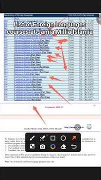List of Foreign Languages courses at #jamia #jamiamilliaislamia #jamiaadmission2026 #jamiaparttime