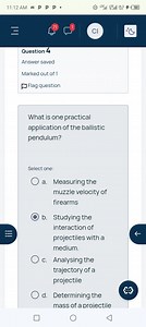 What is one practical application of the ballistic pendulum?S... | Filo