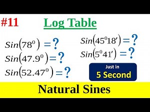 How to find natural sines in log table
