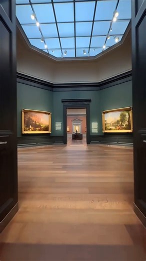 Alone in a gallery filled with Thomas Cole’s four-part masterpiece: “The Voyage of Life” ✨ #360DegreeTour Thomas Cole’s four-part masterpiece that takes you on an unforgettable journey through four paintings. The paintings follow a main character, "the hero," as he travels down the River of Life. His destination? A grand castle in the sky, symbolizing youthful dreams of success and fame. But as our hero gets closer to this dream, he gets older and things start to change. The river turns turbulen