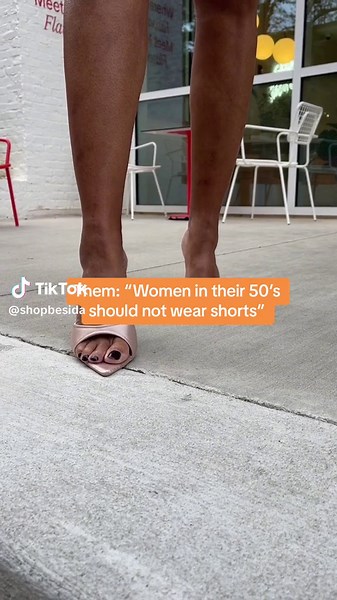 Wear what makes you feel confident. Model Mariam is a fierce 50 years old and looks stunning in her Dreams Shorts #fyp #50andfabulous #over50women #over50andfabulous