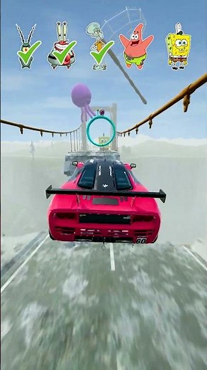 Spongebob vs Patrick vs Squidward vs Mr krabs vs Plankton jump challenge. #beamngdrive #shorts