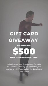 Have you submitted your video for a chance to win a $500 gift card? Head to the link below to show off your skills (and your Fresh Clean Threads). #FreshCleanThreads Submit your video: https://bit.ly/3WQgMCf | Fresh Clean Threads