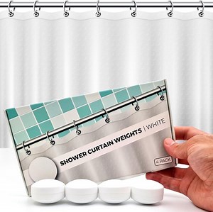 HMMAGNETS Magnetic Shower Curtain Weights with Rustproof Silicone Wrap, White, 4 Pairs