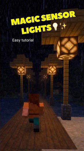 Automatic Magic Walkway: Sensor Lights Tutorial💡😨 #minecraft #shorts