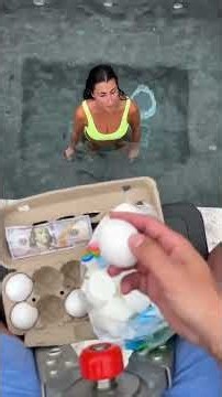 Pool Marshmallow Challenge For Cash #shorts #moneychallenge #foodchallenge