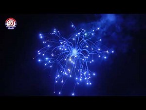 D -C0958_Display Shell blue crossette w/white strobe pistil #fireworks