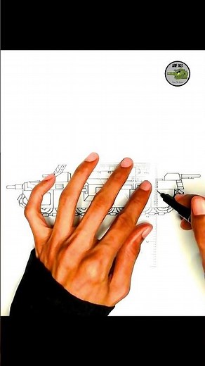 How to draw a cartoon tank from Gerand - cartoons about tanks #shorts