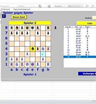 Turmopfer in einer Schachfalle Schach in Excel
