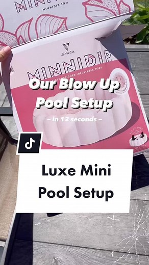 Luxe Mini Blow Up Pool Setup ☀️ Everything is available on Amazon, tagged in my Storefront in my menu. 📦 #minnidips #minipool #blowuppools #pinkpoolparty #pinkpoolcafe #babymermaids #mermaidswimsuit