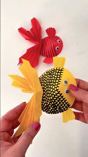 DIY Tuto Bricolage poisson en papier 🐠 Origami loisirs créatifs