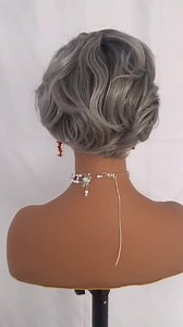 Silver Gray Pixie Wig: Short Wavy Curly Synthetic Wig With Bangs for Women - Etsy