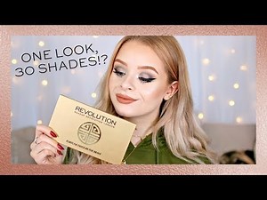 REVOLUTION | USING EVERY EYESHADOW IN THE PALETTE CHALLENGE - 30 SHADES!