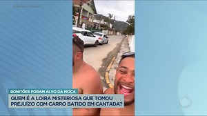 1.2M views · 8.8K reactions | Uma mulher bateu o carro após se distrair enquanto dava uma cantada em dois homens  Os rapazes gravavam um vídeo no momento da batida e o registro acabou acumulando mais de um milhão de visualizações nas redes sociais. O Balanço Geral encontrou a loira misteriosa que causou o pequeno acidente e conversou com ela ‍♀️ Confira! #NotíciasBGT | Balanço Geral | Facebook