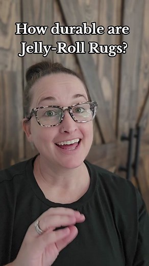 How durable are Jelly-Roll Rugs? VERY DURABLE! To clean you just machine wash and air dry. Here is the original video of me sewing this bullseye Jelly-Roll Rug. @Uniquely Mateo #sewing #jellyrollrug #washablerugs #cleantok