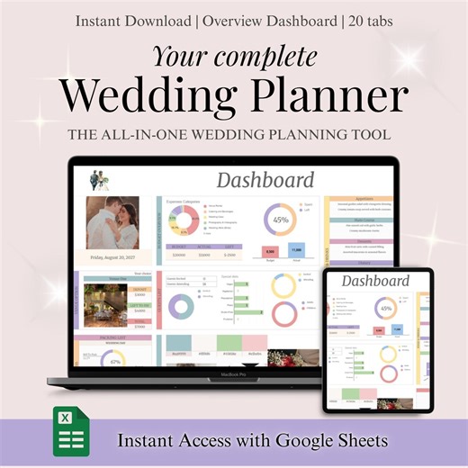 Google Sheets Wedding Planner, Budget, Guest List, Timeline (digital Download) - Etsy