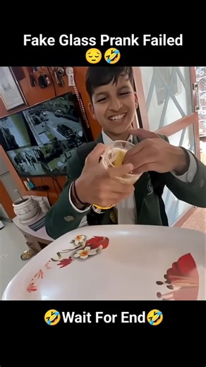 Fake Glass Prank Failed 🤣 #shorts​ #youtubeshorts​