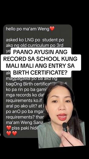 24K views · 273 reactions | Paano ayusin ang mali maling entry sa School Form gawa ng mali mali din ang Birth Certificate? #Teachers #teacherslife #teachersmatter | Teacher Weng | Facebook
