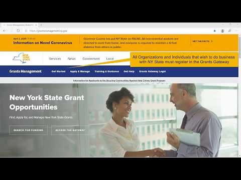 Grants Gateway Registration Information (COVID 19 updates)