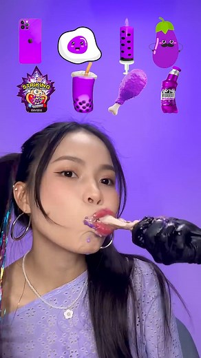 54K views · 559 reactions | Random Purple Food ASMR Mukbang #2  #food #asmr #mukbang #challenge | Peachybbies Slime Shop | Facebook