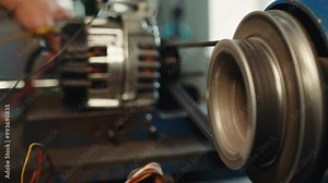 Process of setting up and repairing a car generator power testing