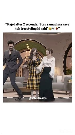 “Dance Class Gone Wild🤣💀wait for Kajol’s steps😩🤣 #kajol #vickykaushal #kritisanon #shortsfeed