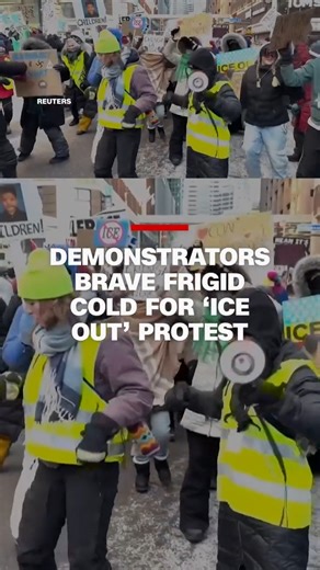 Hundreds of protesters have showed up to a rally in downtown Minneapolis on Friday, despite freezing temperatures, to call for ICE agents to leave the city. The crowd also marched down the street, with people holding signs. Around 100 people have been arrested at a “peaceful protest” the Minneapolis-St. Paul International Airport. https://cnn.it/49Ytrvu | CNN