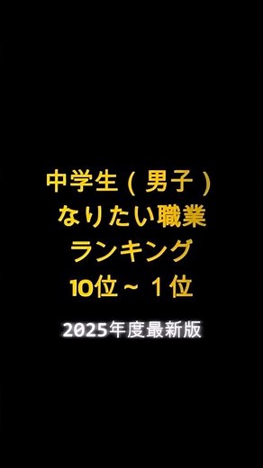 中学生（男子）なりたい職業ランキング10位～1位 #家庭教師の成績110番 #中学生 #職業ランキング #なりたい職業