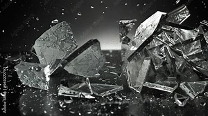 Shattering glass explosion captured in slow motion during late-night photography session