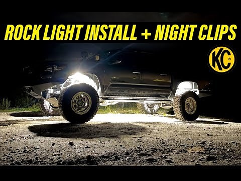 My Tacoma Gets kc v2 Cyclone Rock Lights | How To Install + Night clips