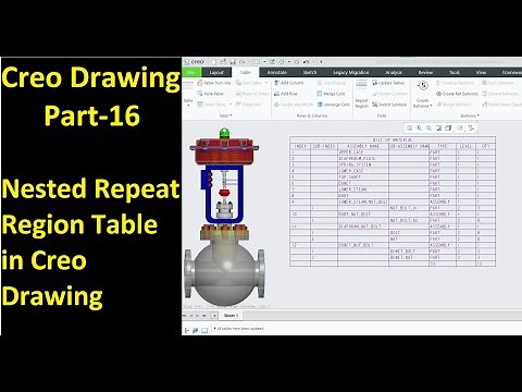 #16 Creo Detailed Drawing Tutorial- Nested Repeat Region Table